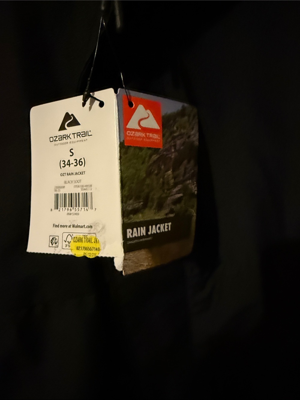 Ozark Trail Black Men's Raincoat - Picture 3 of 3